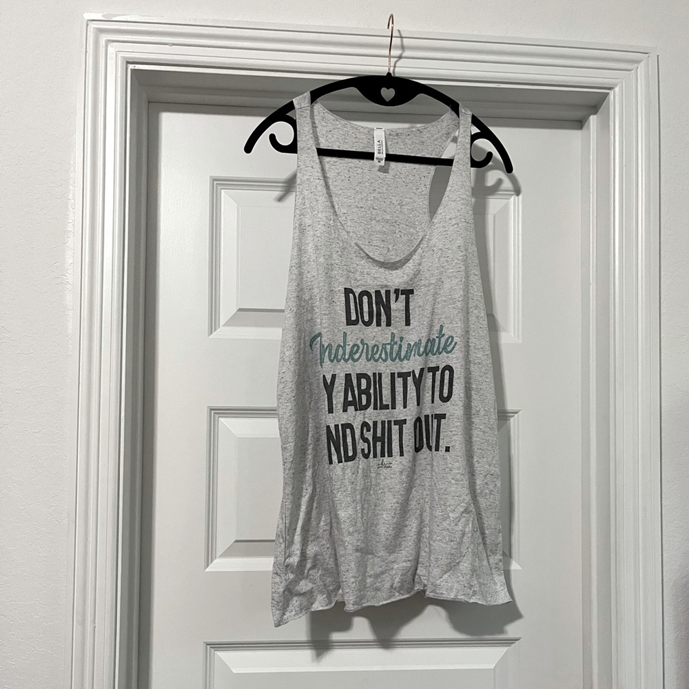 Bella Canvas tank top created by Hippie Runner, 2xl heather gray.